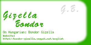 gizella bondor business card